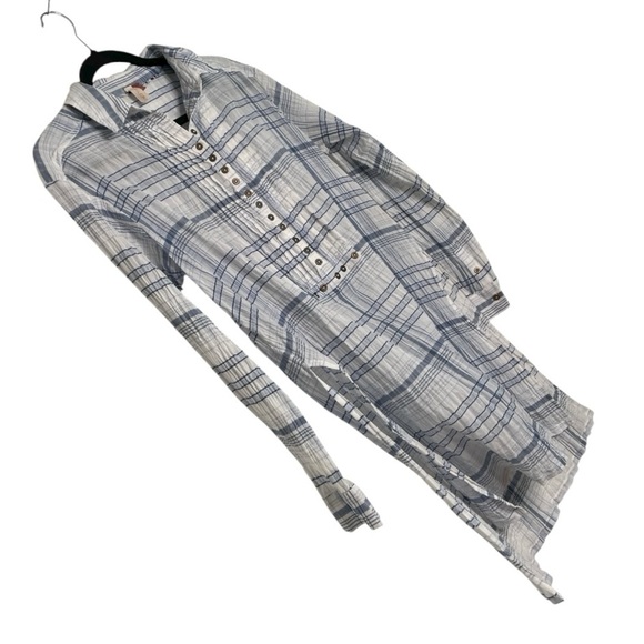 Anthropologie Pilcro Blue and White Plaid Tunic - Picture 8 of 12